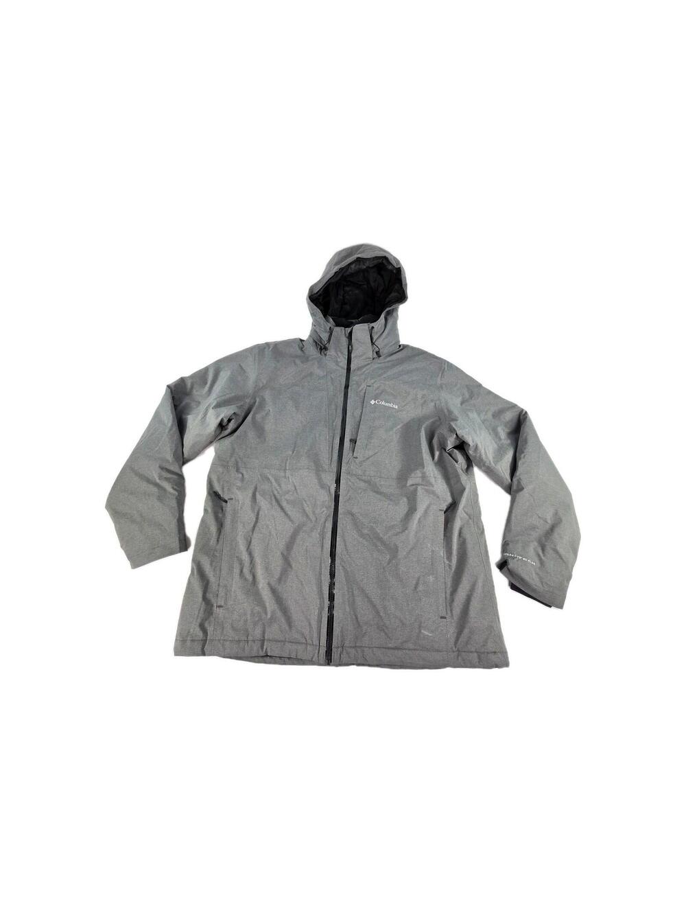 Columbia mens gray hooded jacket Size XL Omni-Tech Ski Snowboard Coat